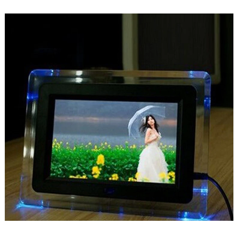 " TFT-LCD многофункциональная цифровая фоторамка MP3 MP4 плеер Будильник светильник мигающий пульт дистанционного управления