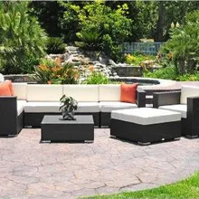 Sigma Современный внутренний дворик мебель на открытом воздухе плетеные секционные Глубокое Сиденье набор 9 шт