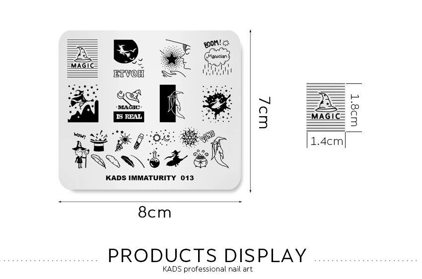 KADS пластины для стемпинга незрелость 013 изображения Шаблон для ногтей Красота профессиональный дизайн стемпинг для украшения ногтей