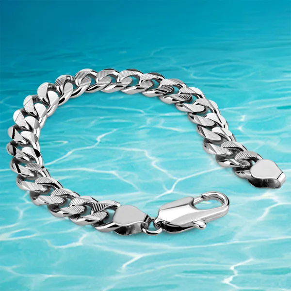 Silver Bralcet Men Real Bracelet 925 Sterling Jewelry Silver Bralcet Men Real Bracelet 925 Sterling Jewelry Thick Genuine Solid In Bangles From