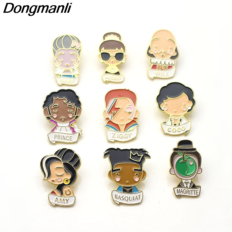 

P3412 Dongmanli Cute Cartoon Metal Enamel Pins and Brooches for Women Men Lapel Pin Backpack Bags Badge Kids Gifts Jewelry