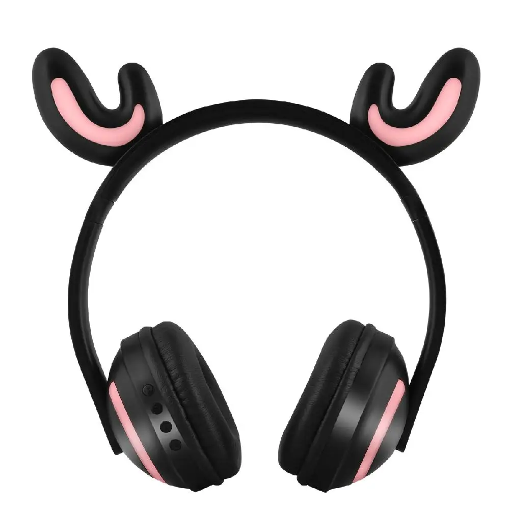 Bluetooth Animal Ear Headphones Women Flashing Glowing Cat Ear Headphones Gaming Headset LED Light Earphone R29 - Цвет: deer ear