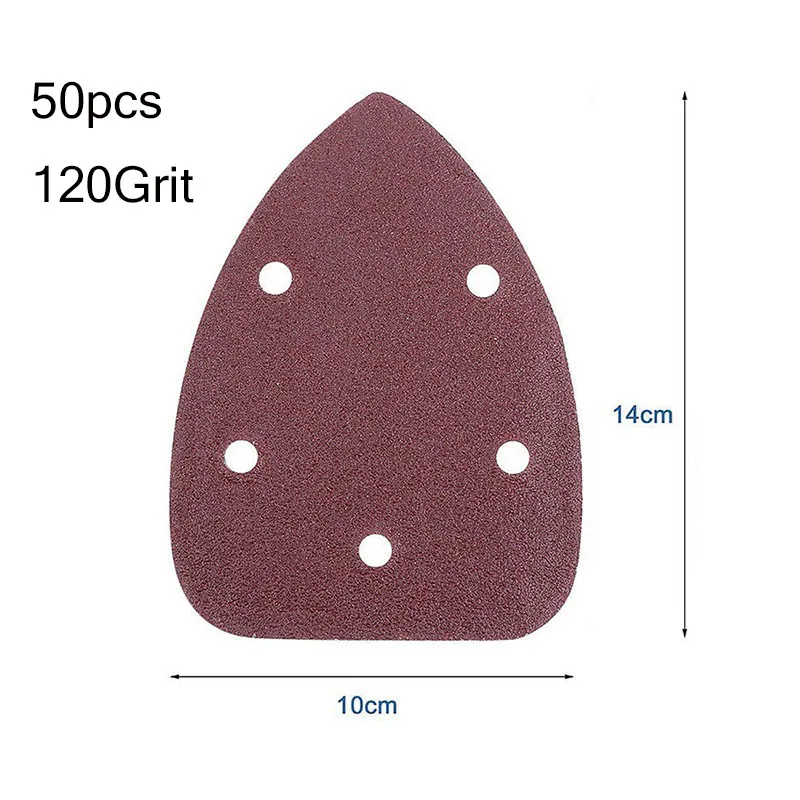 

SHINA 50pcs Sandpaper 120 Grit Triangle Sanding Disc Sheet Sand Paper Pad Set For Fein Oscillating