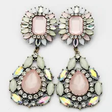 1 пара Мода Хрустальный цветок серьги Bige Джем ювелирных изделий партии Роскошные женские серьги серьга