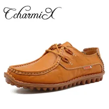 CcharmiX/Новое поступление; модная мужская повседневная обувь из яловичного спилка; мужская кожаная Дизайнерская обувь на шнуровке; Мужская Резиновая обувь ручной работы