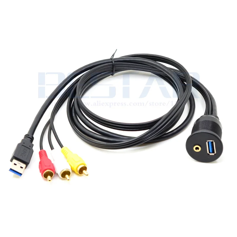 1 м/3 фута USB 3 0 и RCA папа к USB3.0 5 мм Женская панель приборной панели Aux удлинитель