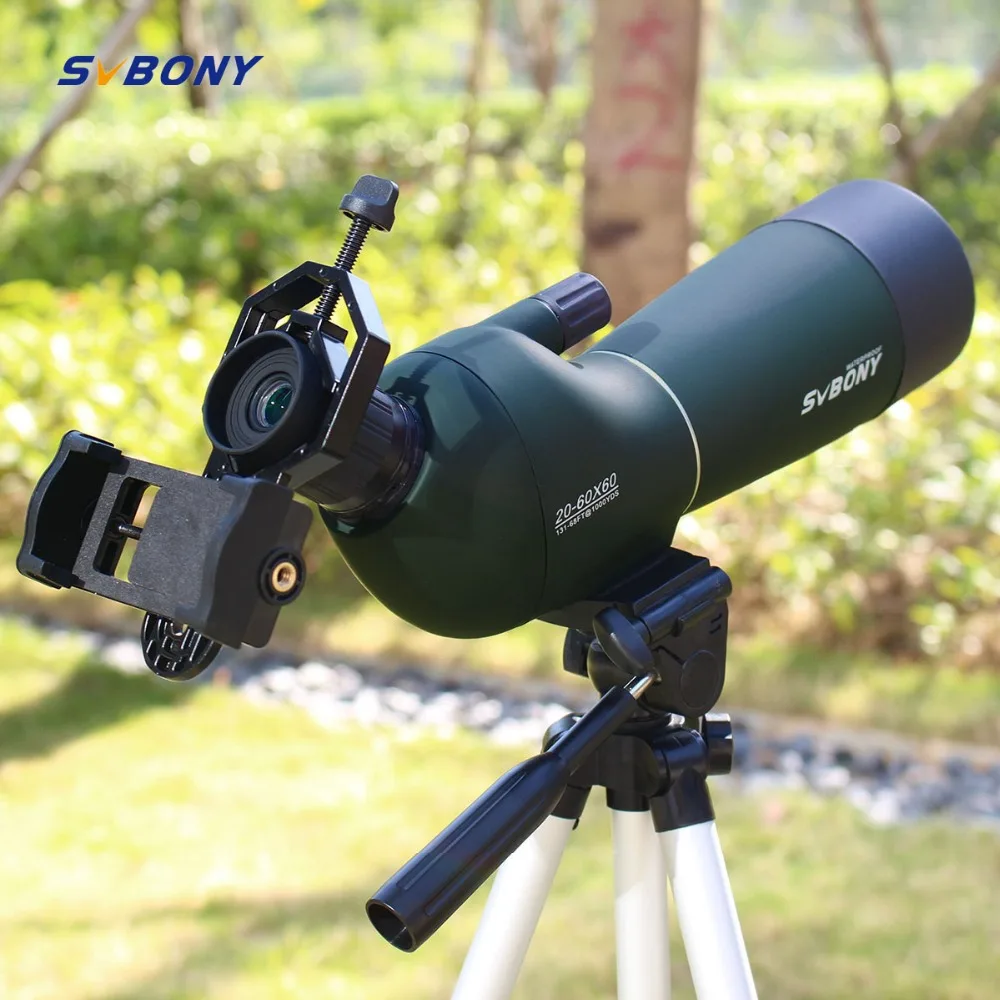 SV28 20-60x60 الإكتشاف نطاق التكبير أحادي الصيد تلسكوب Birdwatch و العالمي الهاتف محول جبل للماء SVBONY F9308 SV28 20-60x60 الإكتشاف نطاق التكبير أحادي الصيد تلسكوب Birdwatch و العالمي الهاتف محول جبل للماء SVBONY F9308