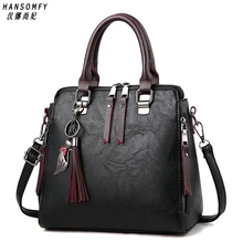 100% Bolsos De Mujer de cuero genuino 2019 nuevo bolso de mujer bolsos de mensajero de mujer bolso de hombro de diseñador de TotesTassel(China)
