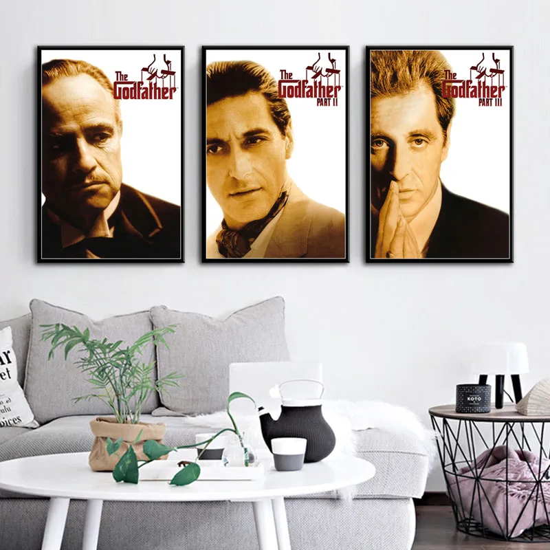 

P047 The Godfather Movie Series Marlon Brando Al Pacino Classic Art Silk Canvas Poster Wall Home Decor Artwork