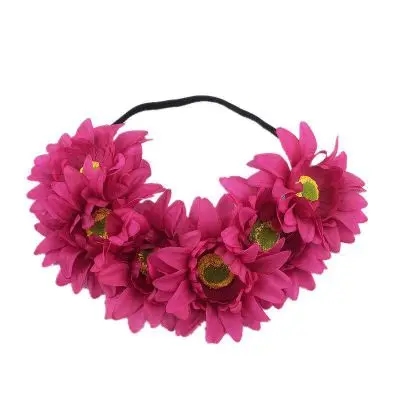 Богемный стиль Свадебный цветок Hairbands стрейч цветочные повязки головные уборы пляжные дорожные аксессуары Hairwear