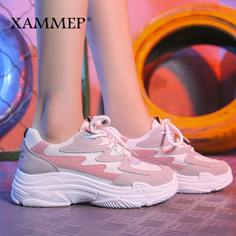 Кроссовки Xammep женские на платформе повседневная обувь для тренировок сетчатые