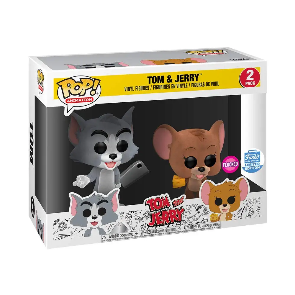 

Exclusive Funko pop Animation Tom & Jerry 2 pack Flocked Vinyl Figures Collectible Model Toy with Original Box