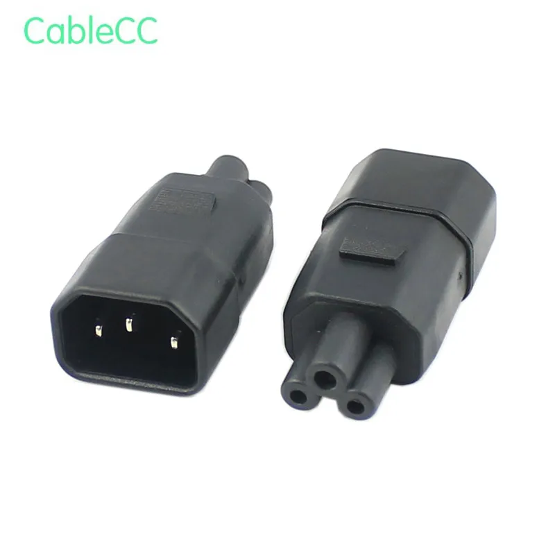 

IEC 320 Adapter 3 Poles Socket C14 to Cloverleaf Plug Micky C5 Straight Extension Power Adapter