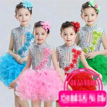 Girls Sequined Jazz Dance dress Kids Hip Hop Ballet Dance Costume Ballroom Wedding Dance wear Dancing Fancy tutu dress for Child