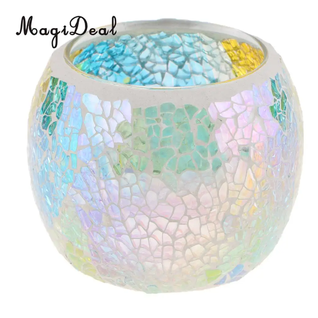 Mosaic Glass Candle Holder Votive Tealight Holder Bowl Wedding Decorative Lighting Accessories Festive Light Holder 5-set
