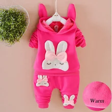 Toddler Girls clothing Set Warm Cute Rabbit Children Tracksuit child Hoodies Winter Cotton Suit Infant kids christening outfits baby girls clothing set cartoon rabbit child long sleeve hoodies spring cotton suit toddler summer sets kids outfits clothes