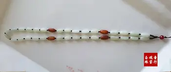 

Natural seeds Hetian jade seed Carved white beads Jade Necklace Rope