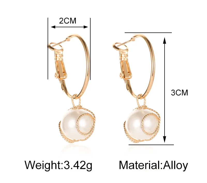 Новинка, Корейская версия, простые серьги, ретро темперамент, обернутые жемчугом, женские серьги, кольца для женщин, ювелирные изделия, Brincos