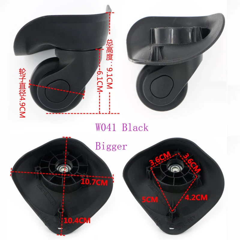 Topsniper 1 Pair Replacement Luggage Parts Wheels Suitcase Accessories Repair Trolley Travel Luggage Left Right Wheels