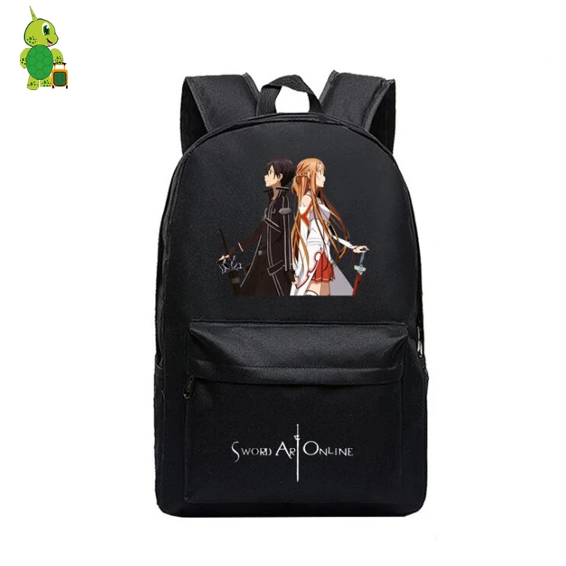 Anime Sword Art Online Kirito Asuna Backpack for Teenagers Children