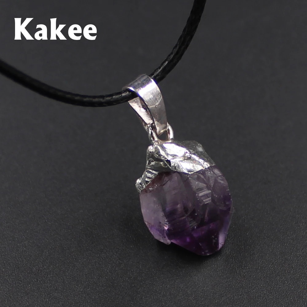 Женские амулеты Kakee ожерелье с натуральным кристаллом аметисты ювелирные