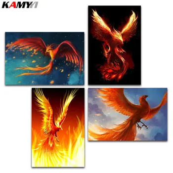 

Full Square Diamond embroidery Sun god 5D DIY Diamond painting Cross stitch Phoenix Fantasy Round Diamond mosaic Cartoon bird