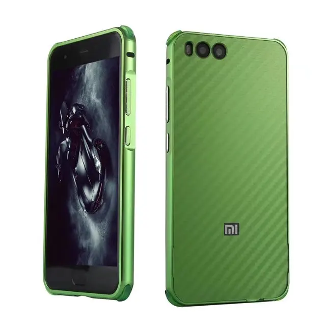 Роскошные Гибридный чехол для xiaomi mi 6 жесткого углеродного волокна Coque металлический бампер+ PC защитный чехол для xiaomi mi6 телефон оболочки