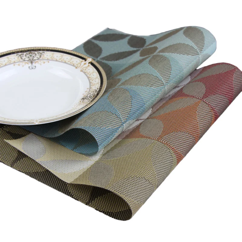 LIYIMENG 4Pcs/lot Placemat Textilene Pvc Dining Table Mat Fa'shi'on