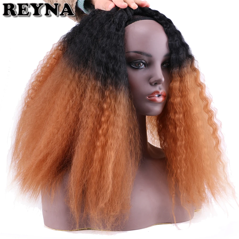 REYNA курчавые прямые волосы для наращивания 3 шт. один набор высокотемпературные синтетические пучки волос для женщин