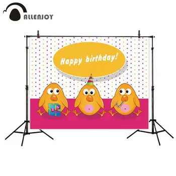 

Allenjoy photophone background three orange chicken polka dot cartoon children birthday family Memories personal photocall