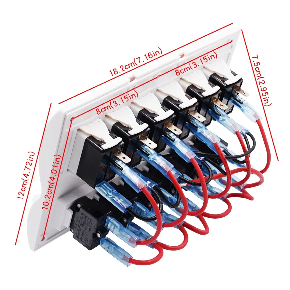 WUPP переключатель панели 6 банд переключатели DC12/24 В 3PIN водонепроницаемый кулисный переключатель панели автоматические выключатели для лодки морской RV автомобиль-Стайлинг