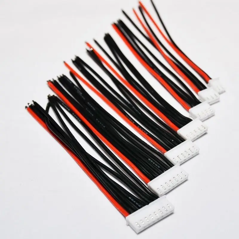 10PCS/Lot XH-2.54mm Balance Charger Plug Female Connector Line/Wire/Cable 1S/2S/3S/4S/5S/6S/7S 22AWG*10cm Silicone Line | Игрушки и