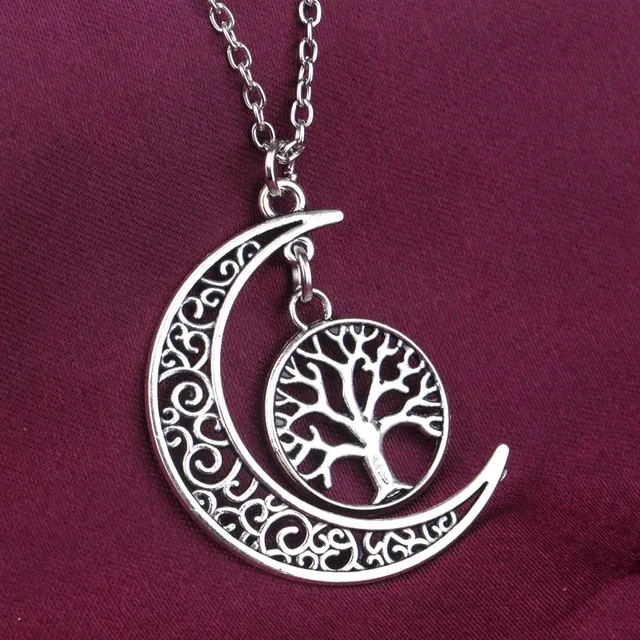 Bespmosp Vintage Argent Arbre de Vie Creux Charme Rêve D