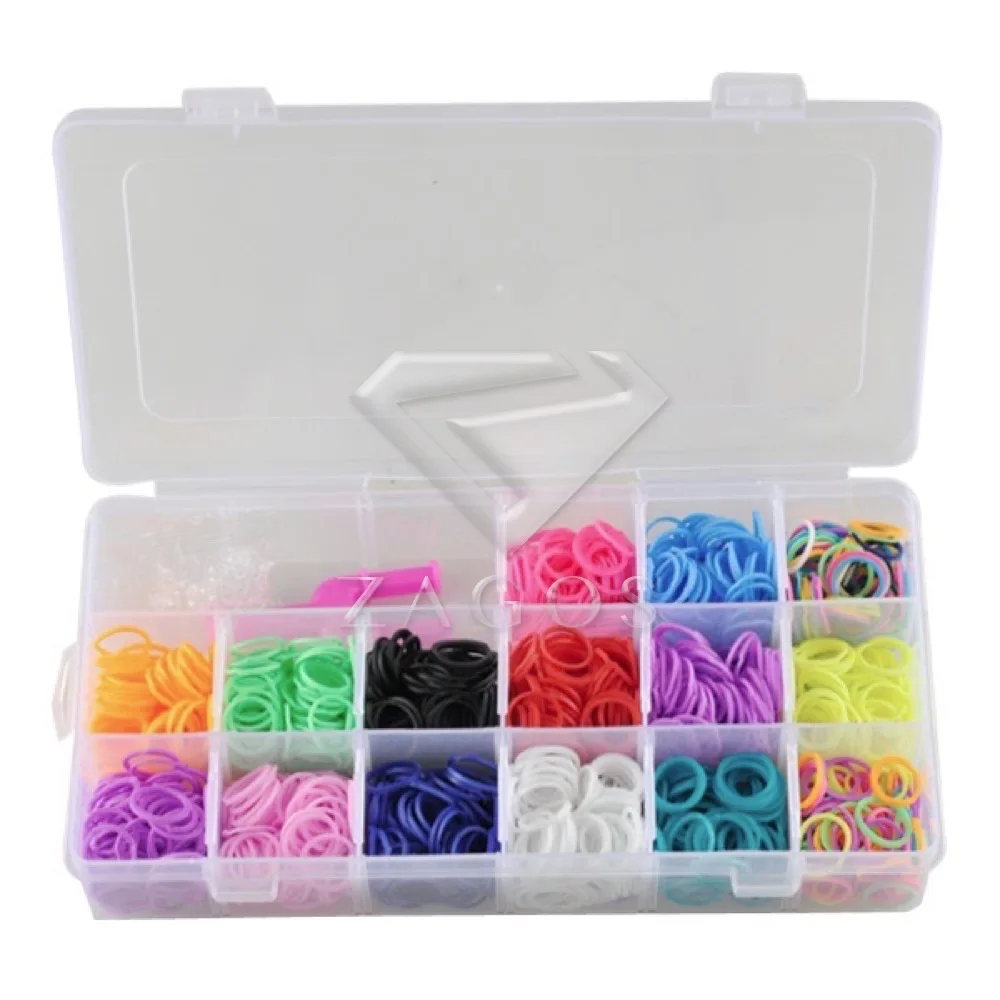 1500Pcs Silicone Loom Rubber Bands Bracelet Making Kit Refill + 2x Loom