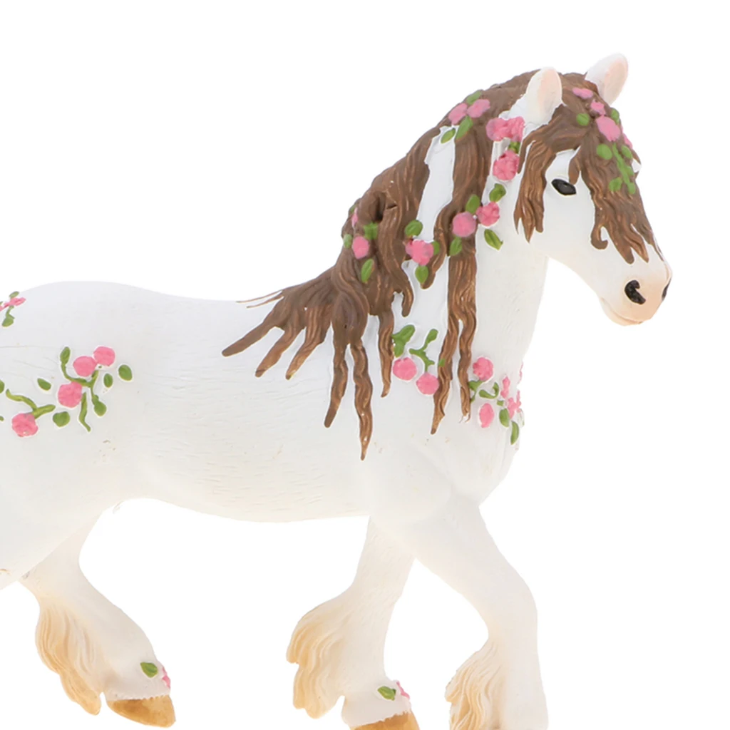 Lifelike 5'' Elven Horse Action Figure, Plastic Animal Model Figurine Kids Toy Home Decor