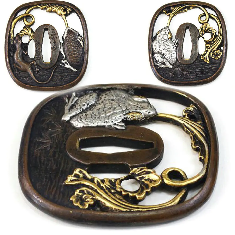 

Горячая Катана часть медные аксессуары TD007 японский самурайский меч GUARD GECKO жаба TSUBA