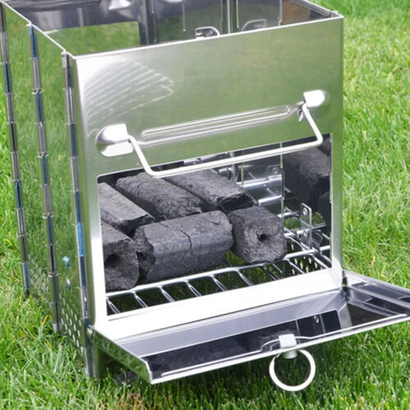 

Furnace Cooking Backpacking Barbecue Stove Picnic Burner Grill Folding Charcoal Camping Garden Stainless Steel