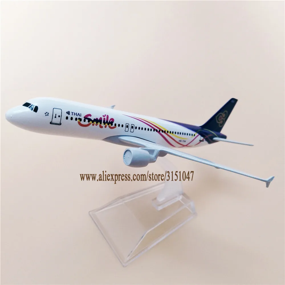 

16cm Air Thailand Smile Thai A320 Airbus 320 Airways Airlines Metal Alloy Airplane Model Plane Diecast Aircraft