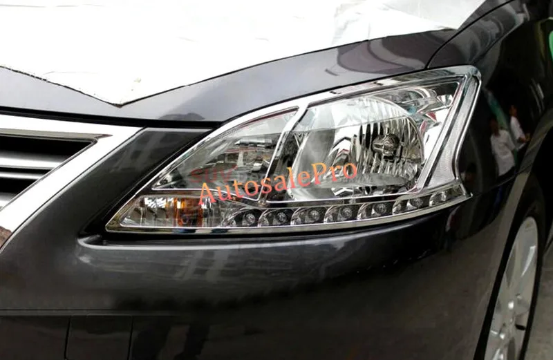For Nissan Sentra Sylphy 2012 2015 Chrome ABS Front Headlight Lamp