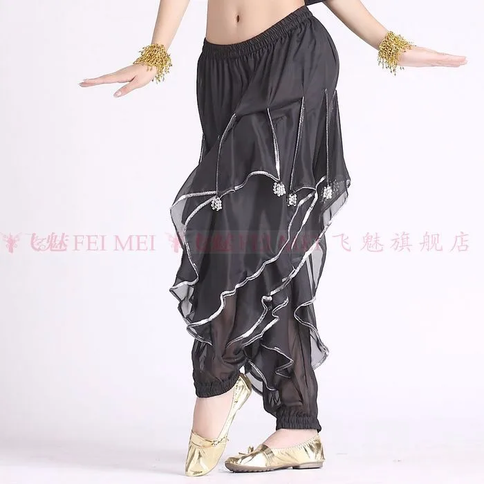 Новые костюмы танец живота старший пикантные, с сеткой серебряные шарики танец живота Штаны для женщин танец живота брюки