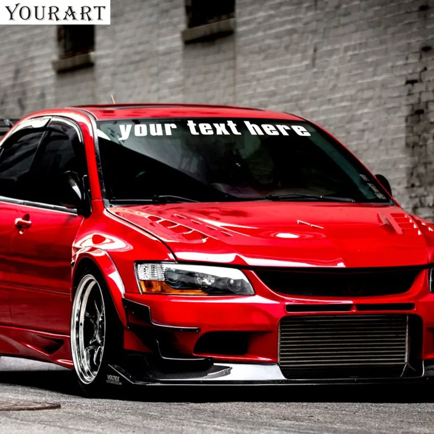Yourart 40 Custom Car Stickers Styling JDM Sticker CUSTOM TEXT Script Front Windshield Graphic Vinyl Decal Stickers Voiture