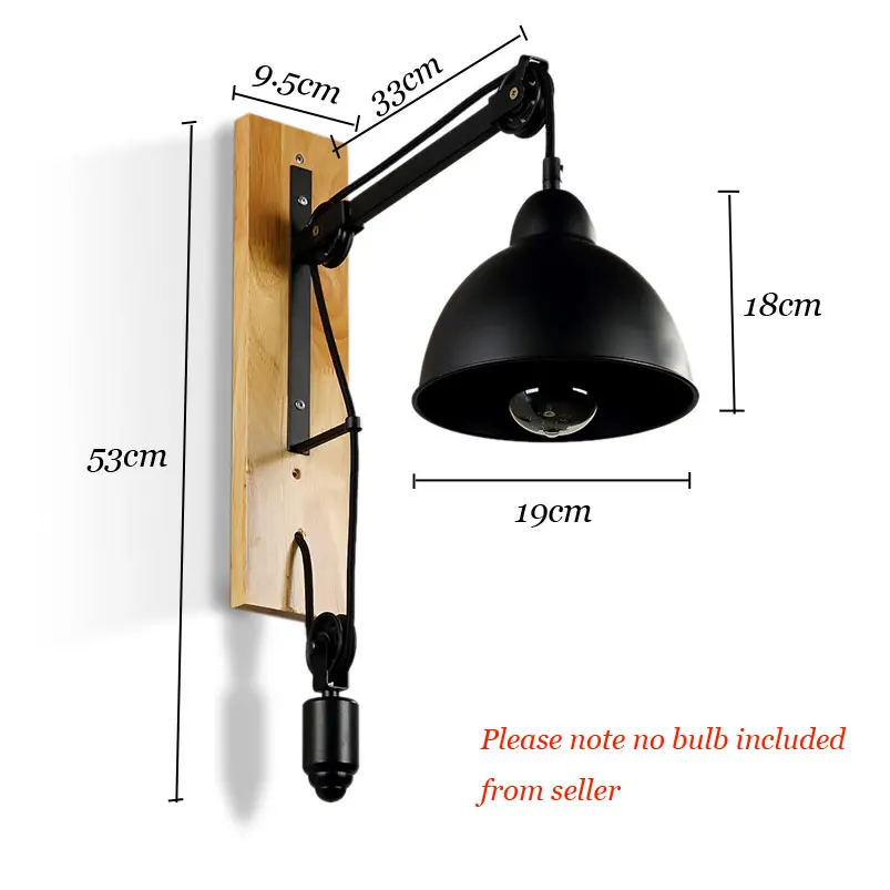 Лофт ретро лампа винтажный подъемный шкив настенный светильник столовая Ресторан прохода коридор паб кафе Настенный Светильник Бра