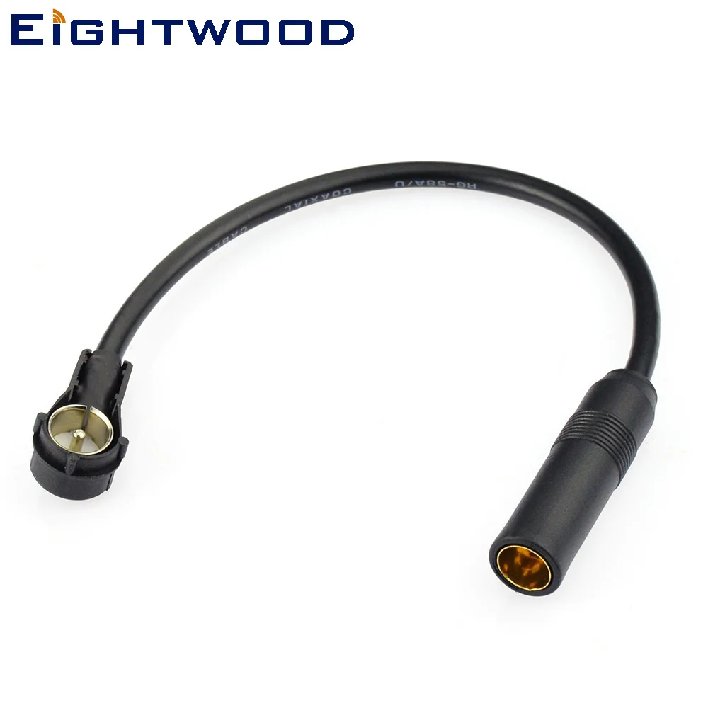 

Eightwood Car AM FM DAB Radio Aerial Antenna Coax 20cm Adapter Lead DIN 41585 to ISO Plug for AUDI SEAT SKODA SMART VW Ford