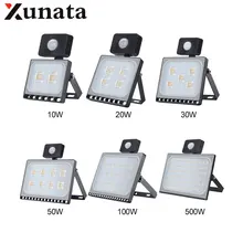 10 Вт 20 Вт 30 Вт 50 Вт 100 Вт IP65 AC220V СВЕТОДИОДНЫЙ Прожектор Открытый Ультратонкий Датчик СВЕТОДИОДНЫЙ Прожектор Wall Garden Уличные Светильники