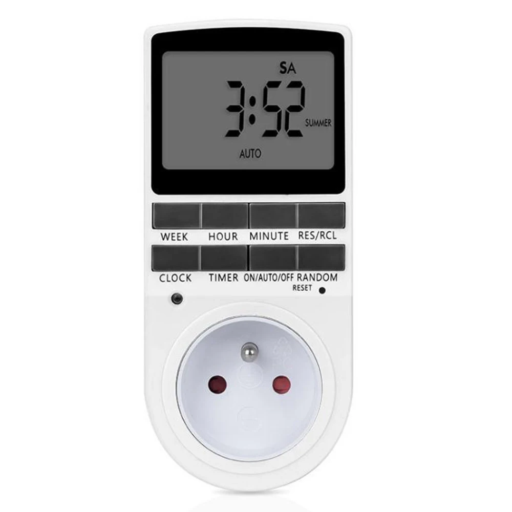 

Portable Plug-in Digital Timer 24h 7day Week with LCD Display for Indoor Appliance Lights/TV/PC/Fans/Kitchen US EU Plug