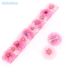 10pc/lot Cute Sunflower Hairpins For Children Button Ribbons Lace Hair Clip Duckbill Clip Korea Style Girls Hair Acccessories
