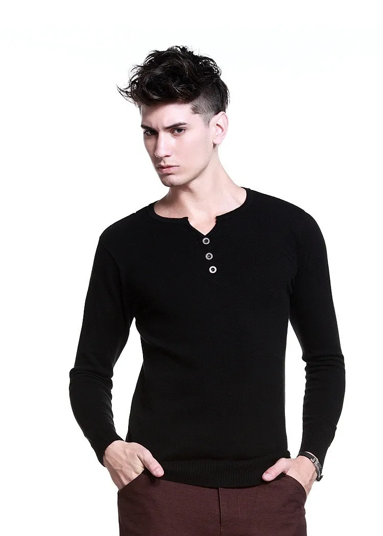 Top Slim Fit V Neck Sweater Men,Brand 