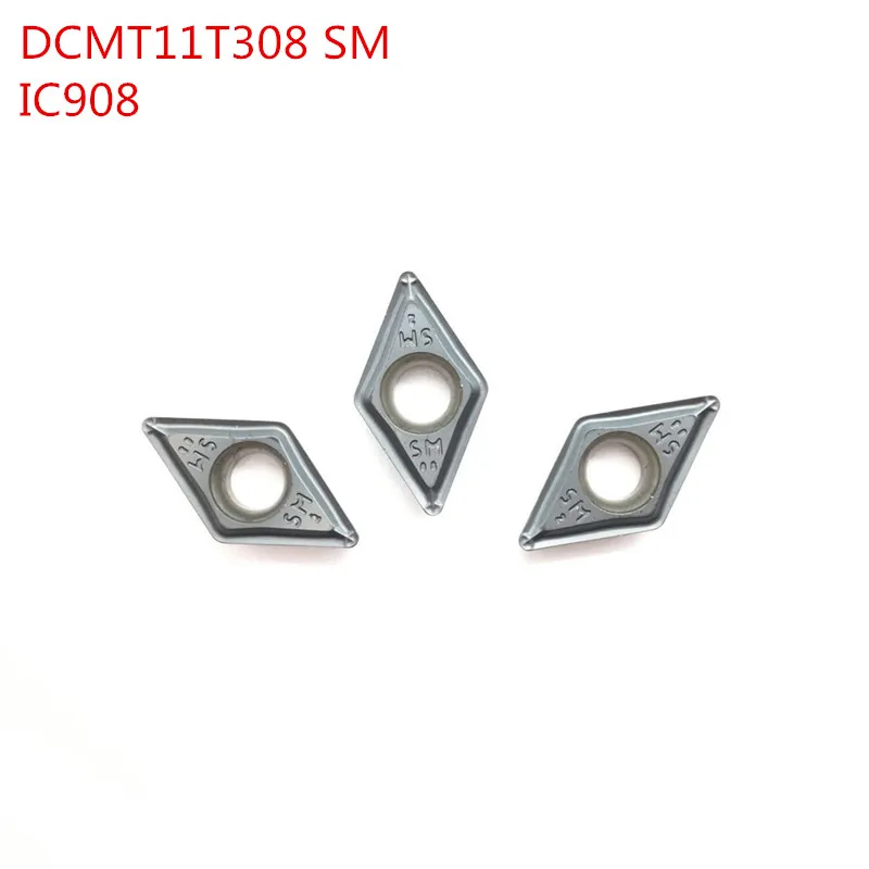

100pcs DCMT3 1 DCMT11T308 SM IC908 External Turning Tools Carbide inserts Lathe cutter Cutting Tool CNC Tools Tokarnyy