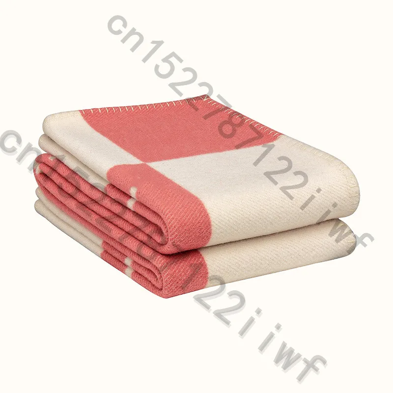 Новое кашемировое Клетчатое одеяло, вязанное крючком, мягкий шерстяной шарф, шаль, портативный теплый диван, кровать, флисовое вязаное розовое одеяло, наволочка - Цвет: H Blanket Pink