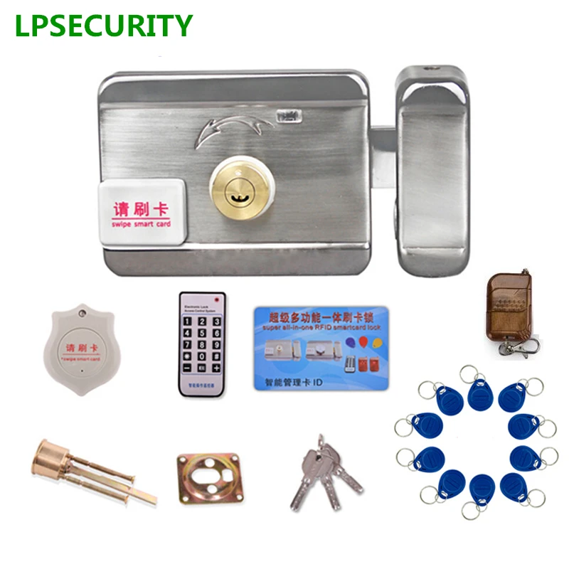 LPSECURITY 20 тегов двери и ворота замок система контроля доступа электронный интегрированный RFID ID ридер дверной обод замок для домофона
